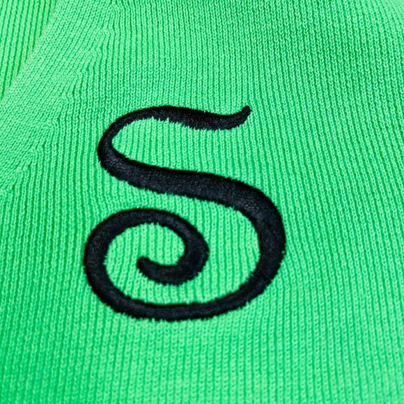 Hampshire Studio Green V-Neck Sweater XL 100% Cotton Monogram Embroidered "S" - Picture 4 of 11